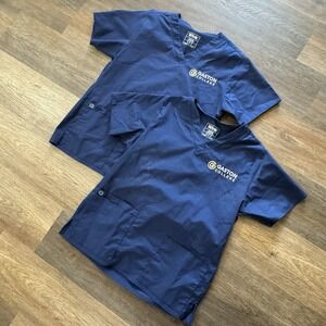 Gaston College Nursing School Scrub Tops Wink Brand Sz‎ Small Blue 2 Pc Lot